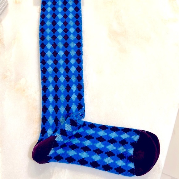 ZARA ARGYLE Over the Knee Socks - Picture 2 of 3